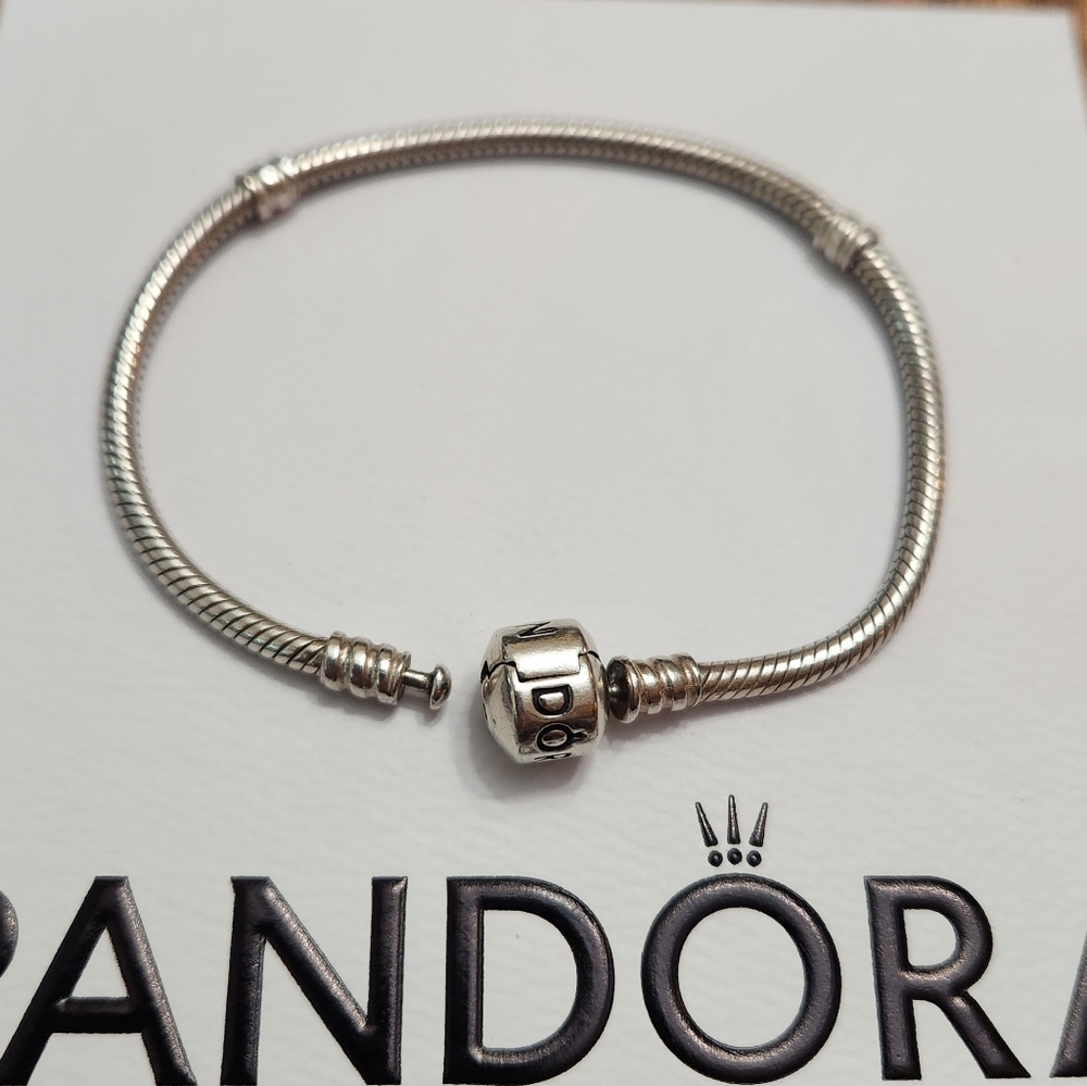 Pandora Sterling Charm Bracelet 7 inches with Box